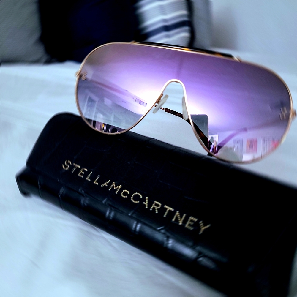 Stella McCartney Purple Aviators w/Case - Picture 2 of 9